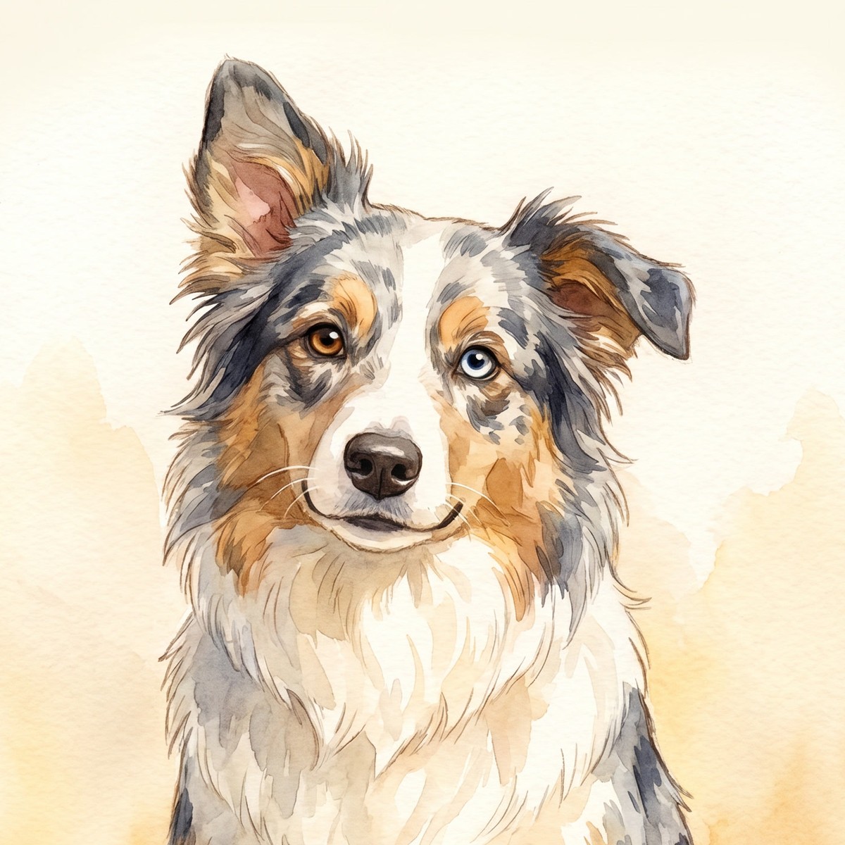 The same dog, illustrated in our signature style